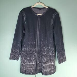 Bylyse Womens Black Wool Blend Full Zip Jacket Size Large